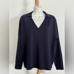 J. Jill Navy Blue V-Neck Long Sleeve Top
